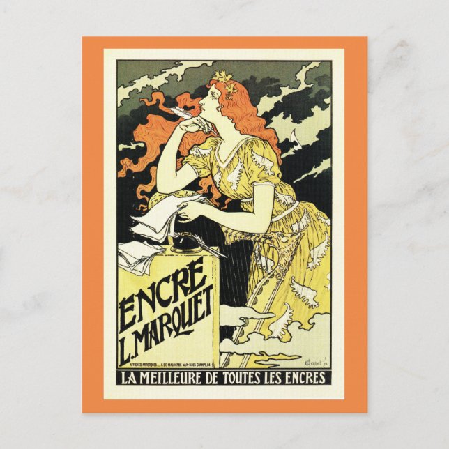 Grasset,Vintage art nouveau French ink advertising Postcard (Front)