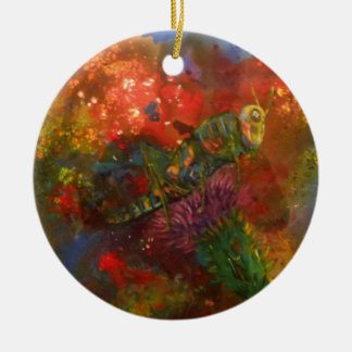 grasshopper ceramic ornament