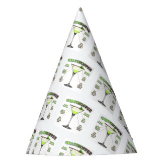 GRASSHOPPER Cocktail Recipe Art  Party Hat