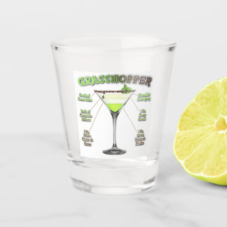 GRASSHOPPER Cocktail Recipe Art Shot Glass