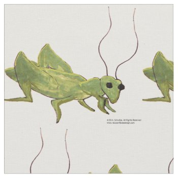 Grasshopper Cotton Fabric by RF_Design_Studio at Zazzle