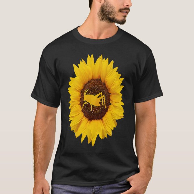 Grasshopper For Women Men Katydid Sunflower T-Shirt (Front)