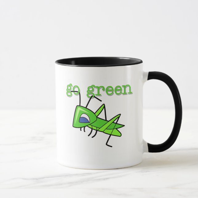 Grasshopper Go Green T-shirts and Gifts Mug (Right)