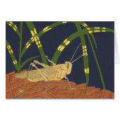 Grasshopper in Green Grass on Blue Background (Front Horizontal)