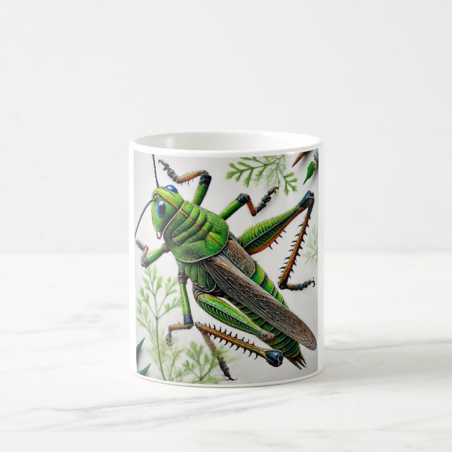 Grasshopper in natural environment 251024IREF222 - Coffee Mug (Center)