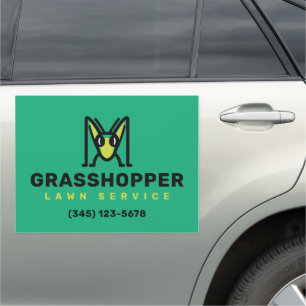 Grasshopper Logo Lawn Maintenance Car Magnet