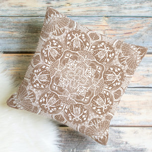 Grasshopper Mandala Choose Your Color Throw Pillow