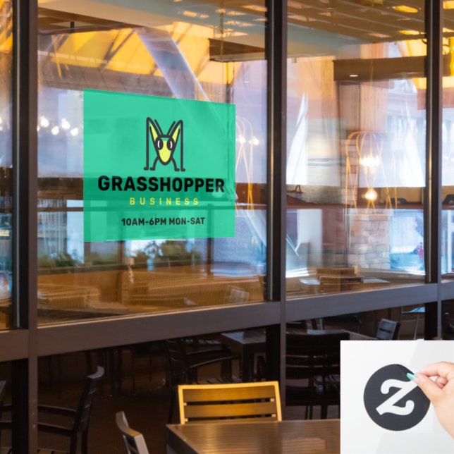 Grasshopper Mascot Logo | Business  Window Cling (Restaurant Window)