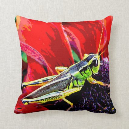 Grasshopper Throw Pillow