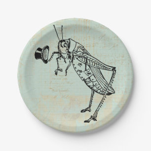 Grasshopper with Top Hat Paper Plates