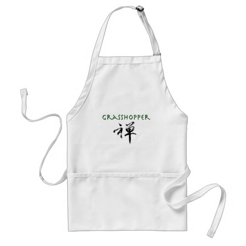 Grasshopper with Zen symbol Adult Apron