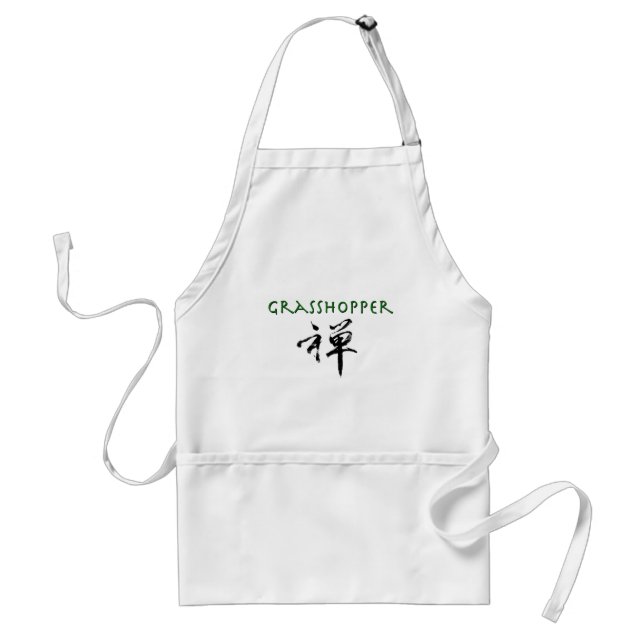 Grasshopper with "Zen" symbol Adult Apron (Front)