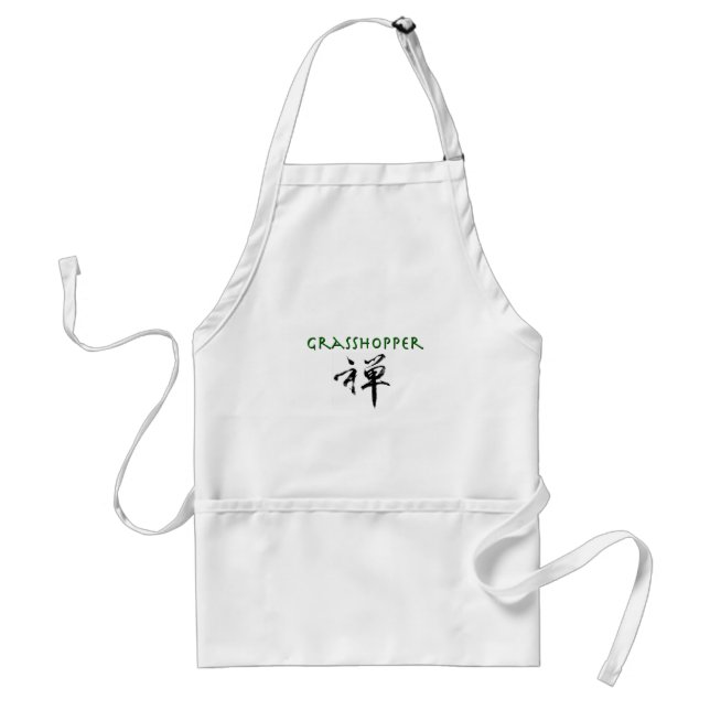 Grasshopper with "Zen" symbol Adult Apron (Front)