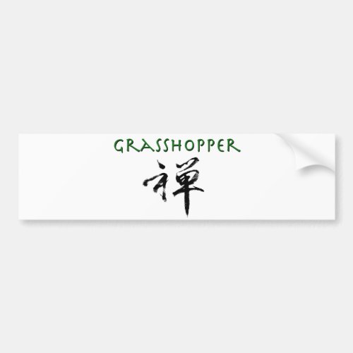 Grasshopper with Zen symbol Bumper Sticker