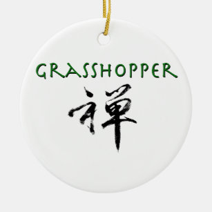 Grasshopper with "Zen" symbol Ceramic Ornament