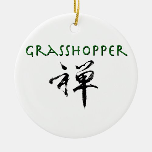 Grasshopper with Zen symbol Ceramic Ornament