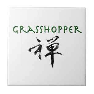 Grasshopper with "Zen" symbol Ceramic Tile