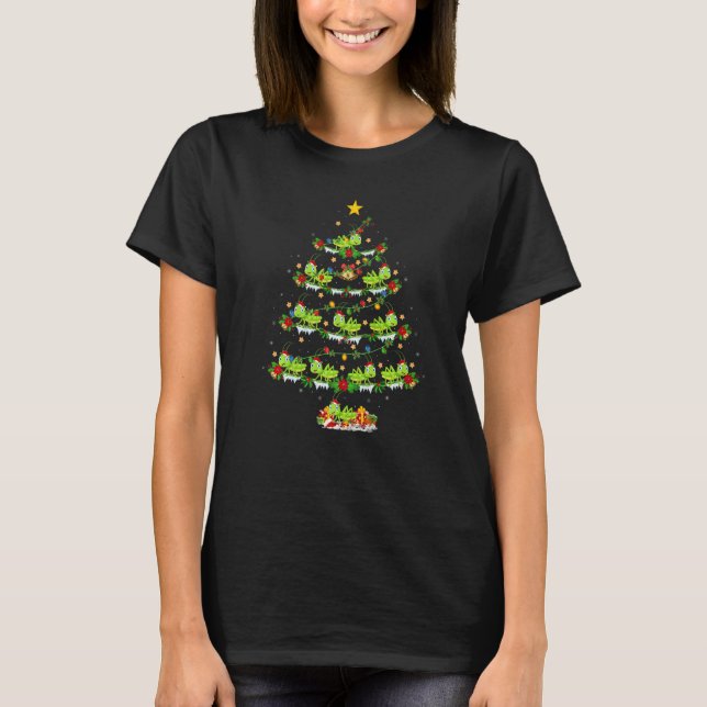 Grasshopper  Xmas Lights Grasshopper Christmas Tre T-Shirt (Front)
