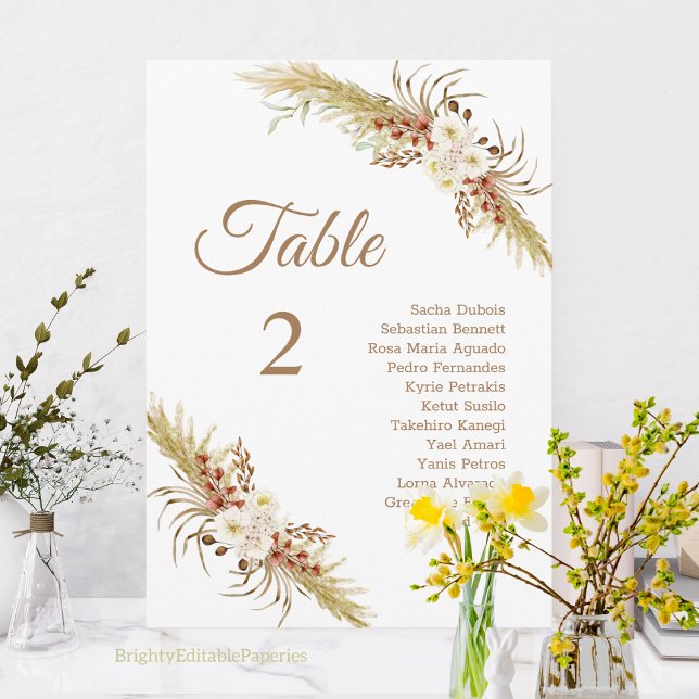 Grassland Dream Wedding Table Card. Program (Creator Uploaded)