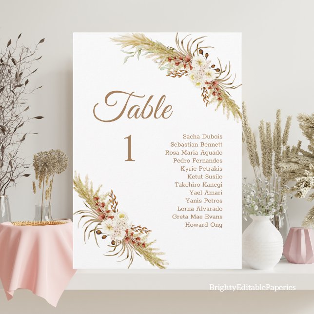 Grassland Dream Wedding Table Card. Program (Creator Uploaded)