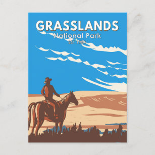 Grasslands National Park Canada Travel Art Vintage Postcard