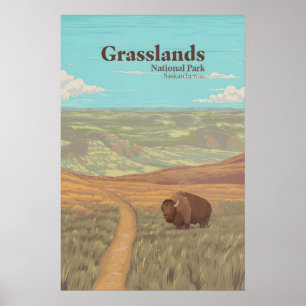 Grasslands National Park Canada Travel Poster
