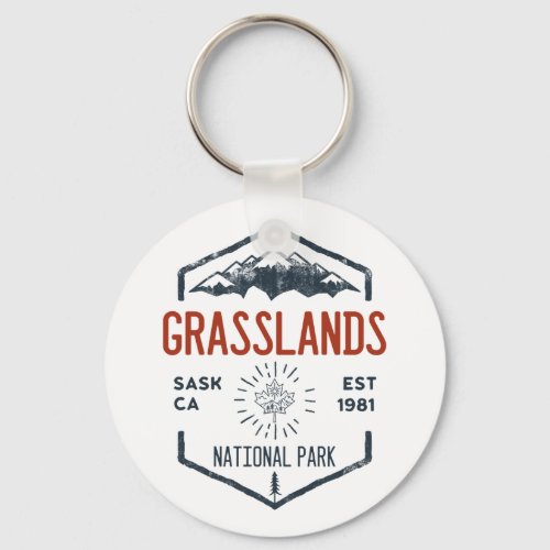 Grasslands National Park Canada Vintage Distressed Keychain