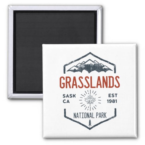 Grasslands National Park Canada Vintage Distressed Magnet