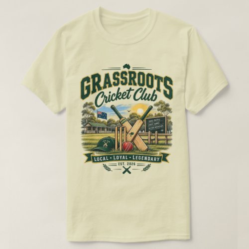 Grassroots Cricket Club Vintage Australian Cricket T-Shirt