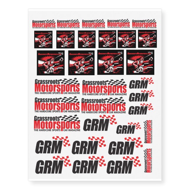 Grassroots Motorsports Temporary Tattoos (Front)