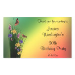 Grassy Bouquet And Butterflies Birthday Rectangular Sticker
