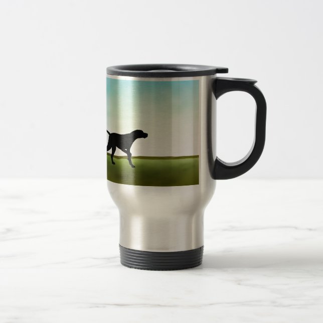 Grassy Field Pointer Dog Travel Mug (Right)