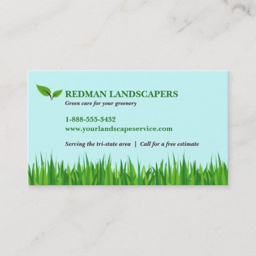Customizable Grassy Landscape Business Card Template