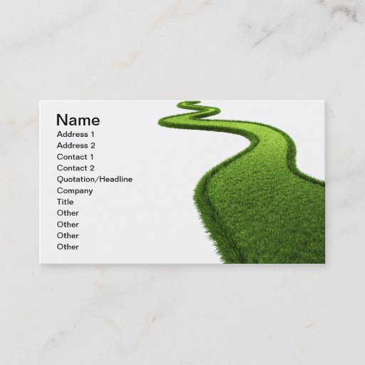 Customizable Grassy Road Business Cards