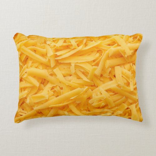 Grated Cheddar Cheese Top View Accent Pillow