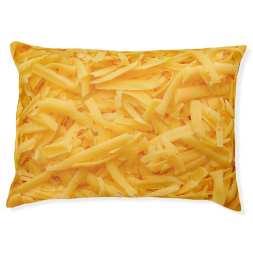 Grated Cheddar Cheese Top View Pet Bed