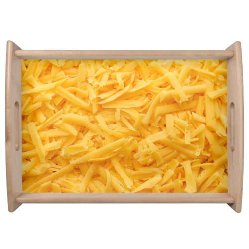 Grated Cheddar Cheese Top View Serving Tray