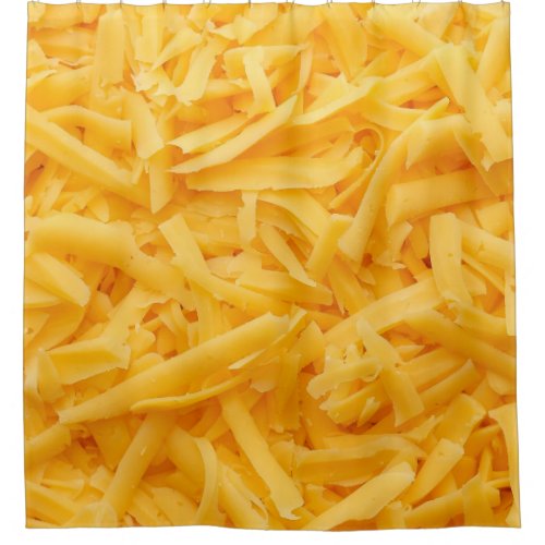 Grated Cheddar Cheese Top View Shower Curtain