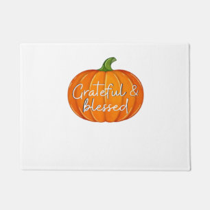 Grateful and Blessed - Pumpkin Fall Thanksgiving Doormat