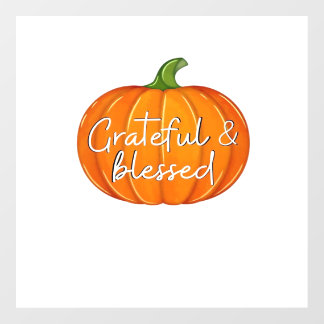 Grateful and Blessed - Pumpkin  Fall Thanksgiving  Floor Decals