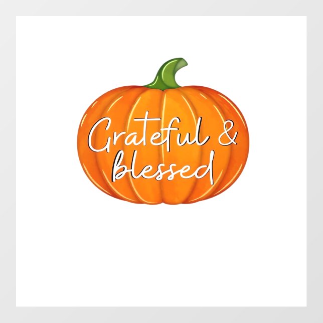 Grateful and Blessed - Pumpkin  Fall Thanksgiving  Floor Decals (Front)