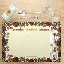 Grateful and Blessed Thanksgiving retro design