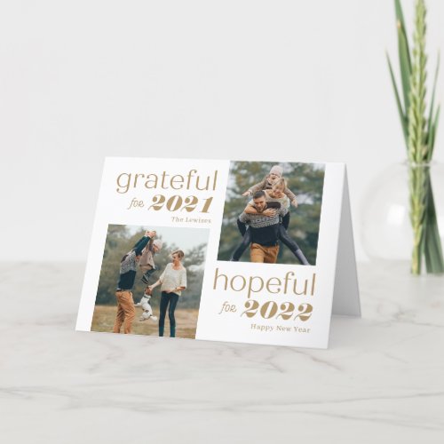 Grateful and Hopeful Editable Color New Year Card