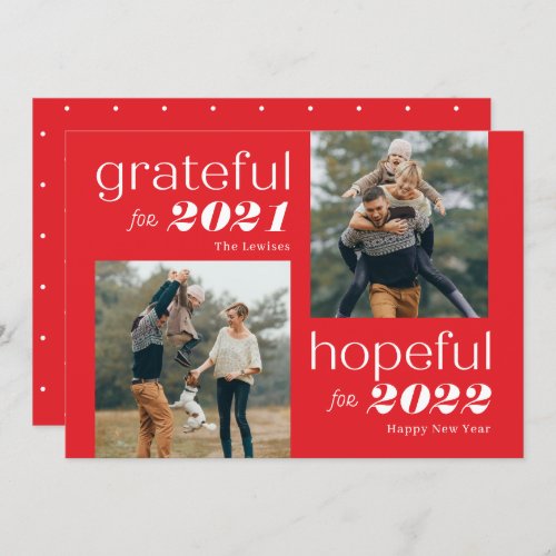 Grateful and Hopeful Editable Color New Year Card