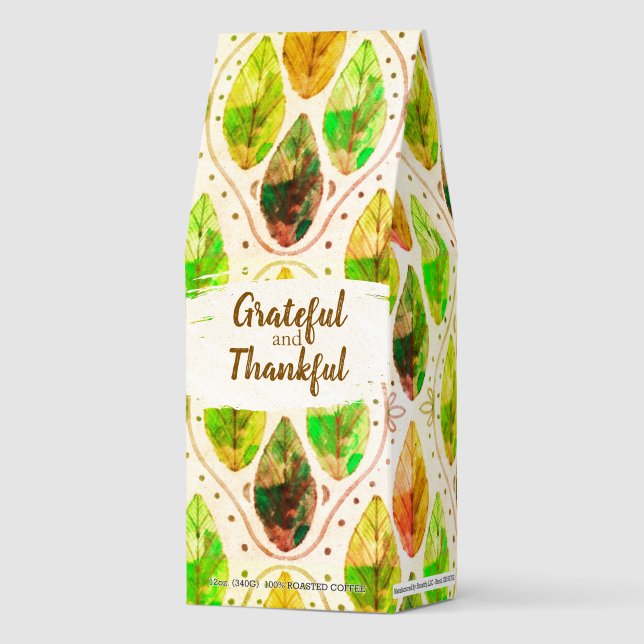 Grateful and Thankful Fall Coffee Bag (Front)