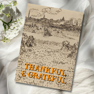 Grateful and Thankful The Harvest Vincent van Gogh Holiday Card