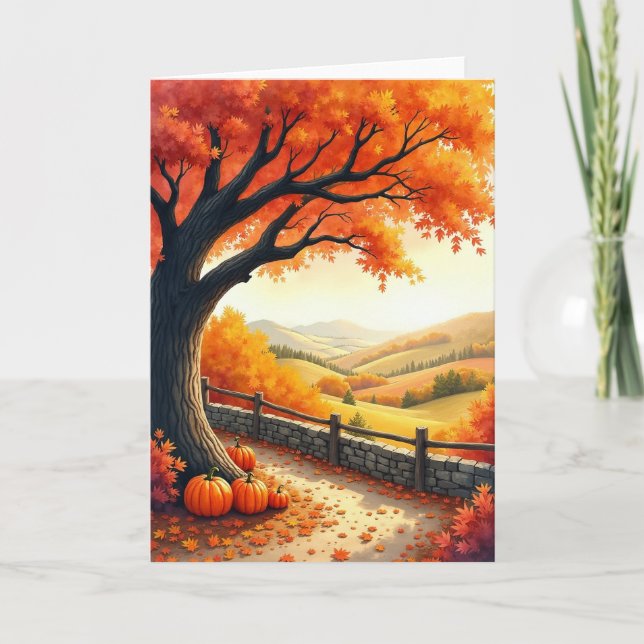 Grateful Autumn Tree Card (Front)
