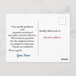 Grateful Baby Delivery Postcard