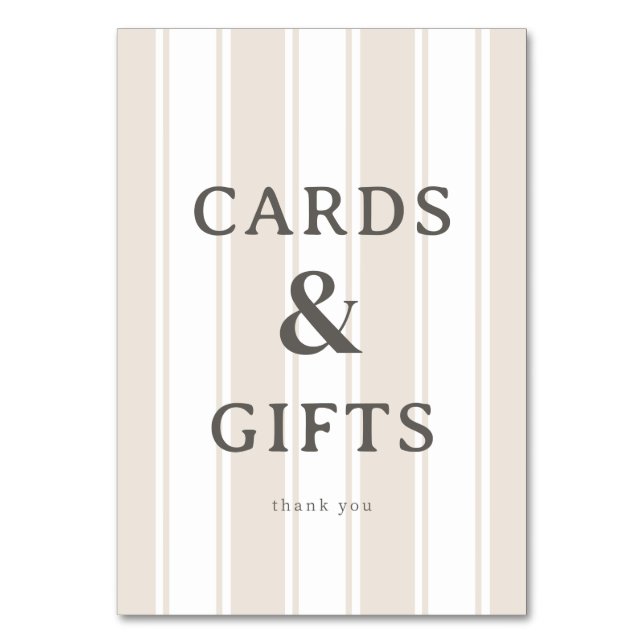 Grateful Beige Serif Thank You Card (Front)