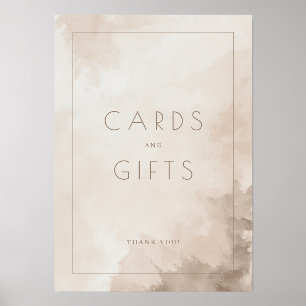 Grateful Beige Watercolor Cards and Gifts Sign Holder